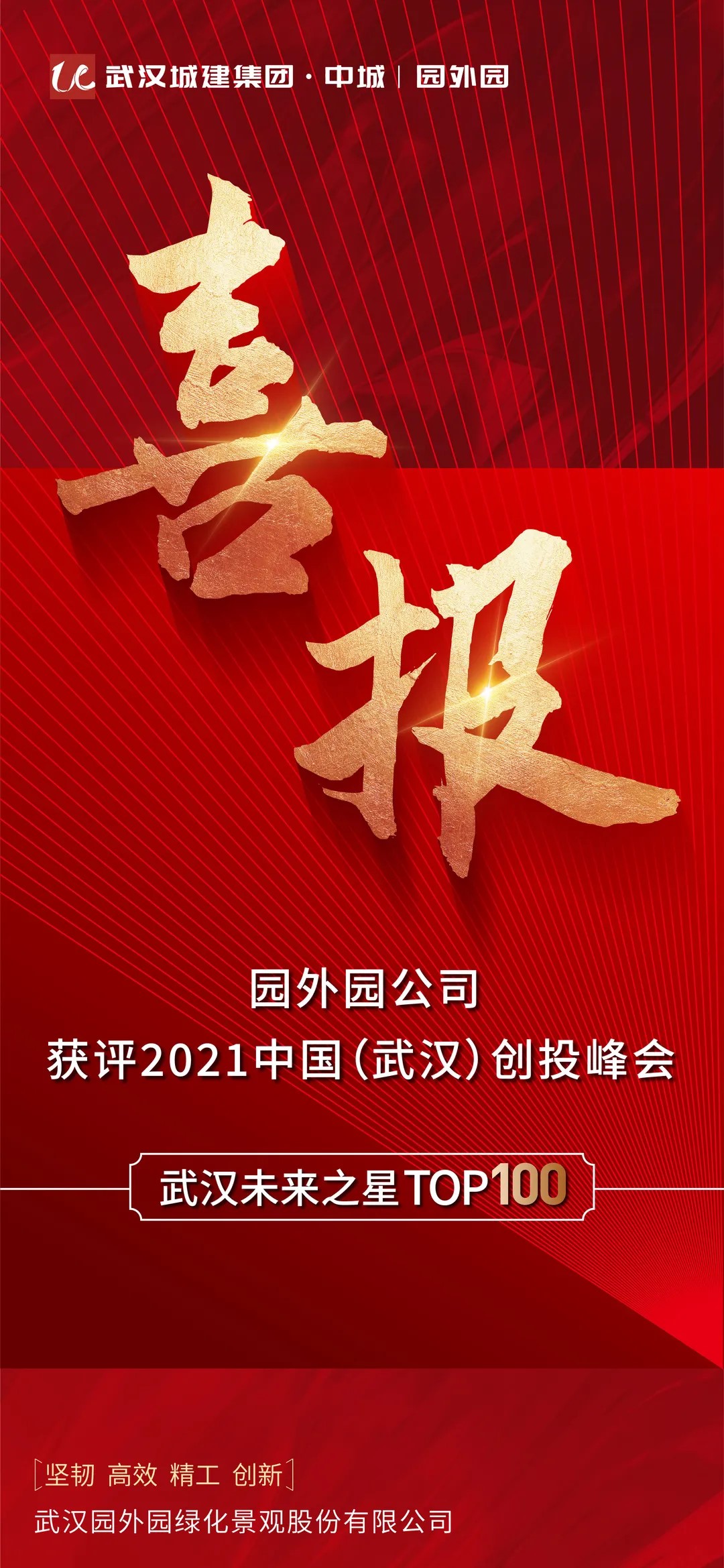 喜報(bào)丨中城園外園公司獲評(píng)“武漢未來(lái)之星TOP100”獎(jiǎng)項(xiàng)